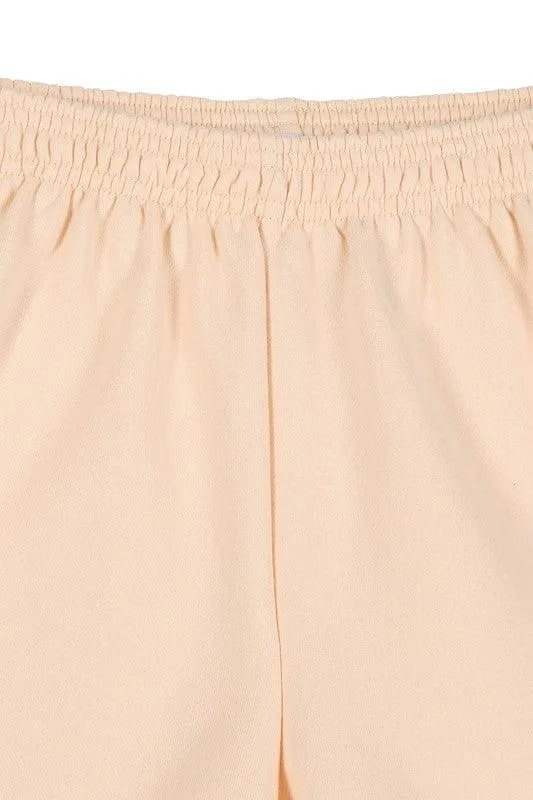 Travel Friendly Comfortable Cream Sweat Shorts