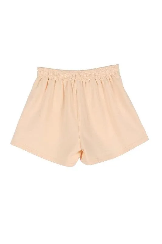 Travel Friendly Comfortable Cream Sweat Shorts