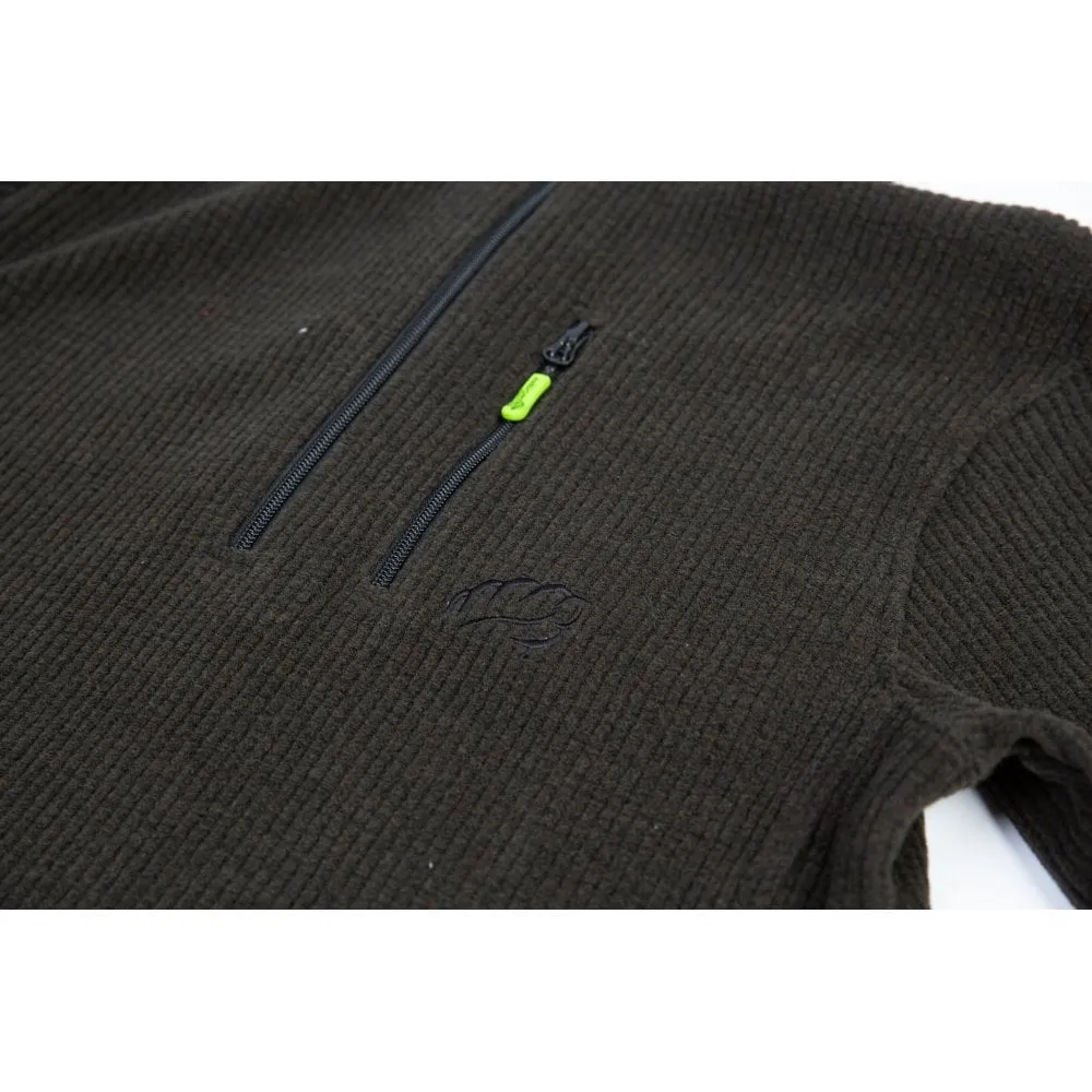 Wolf Half-Zip Knitted Fleece Olive