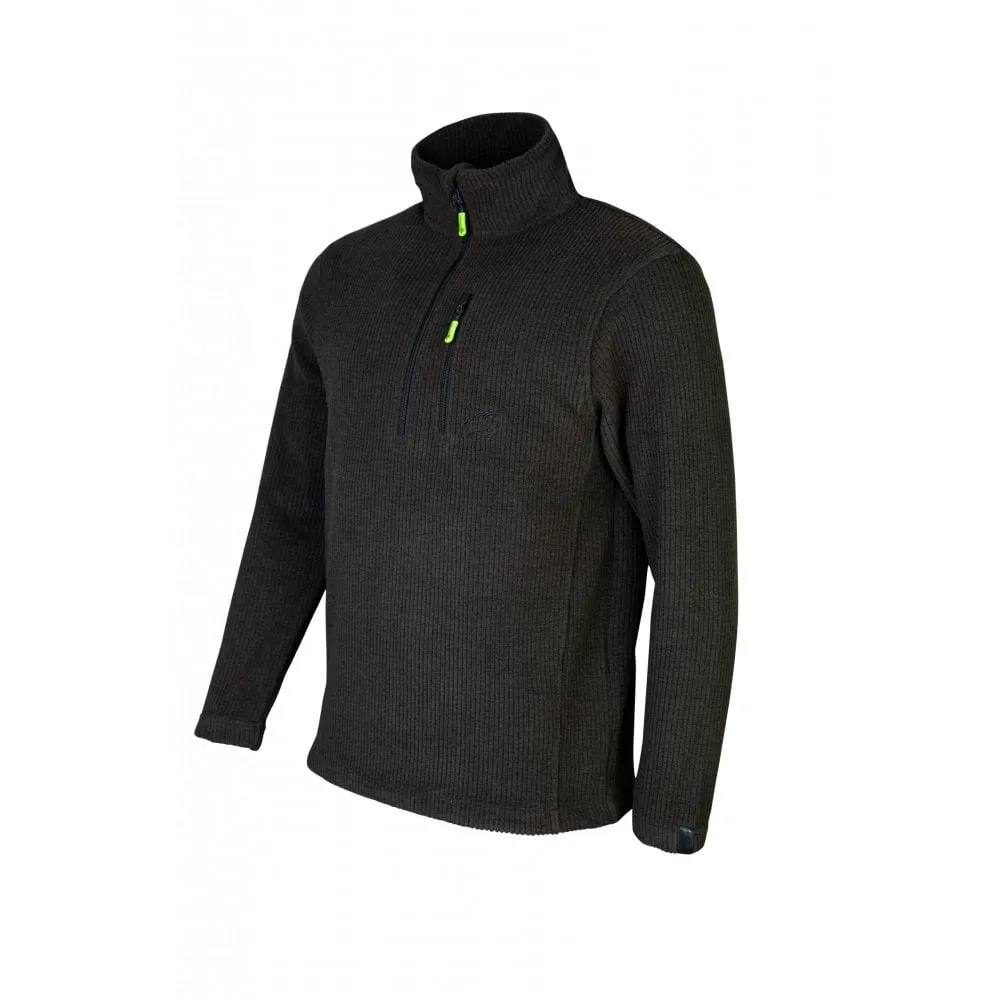 Wolf Half-Zip Knitted Fleece Olive