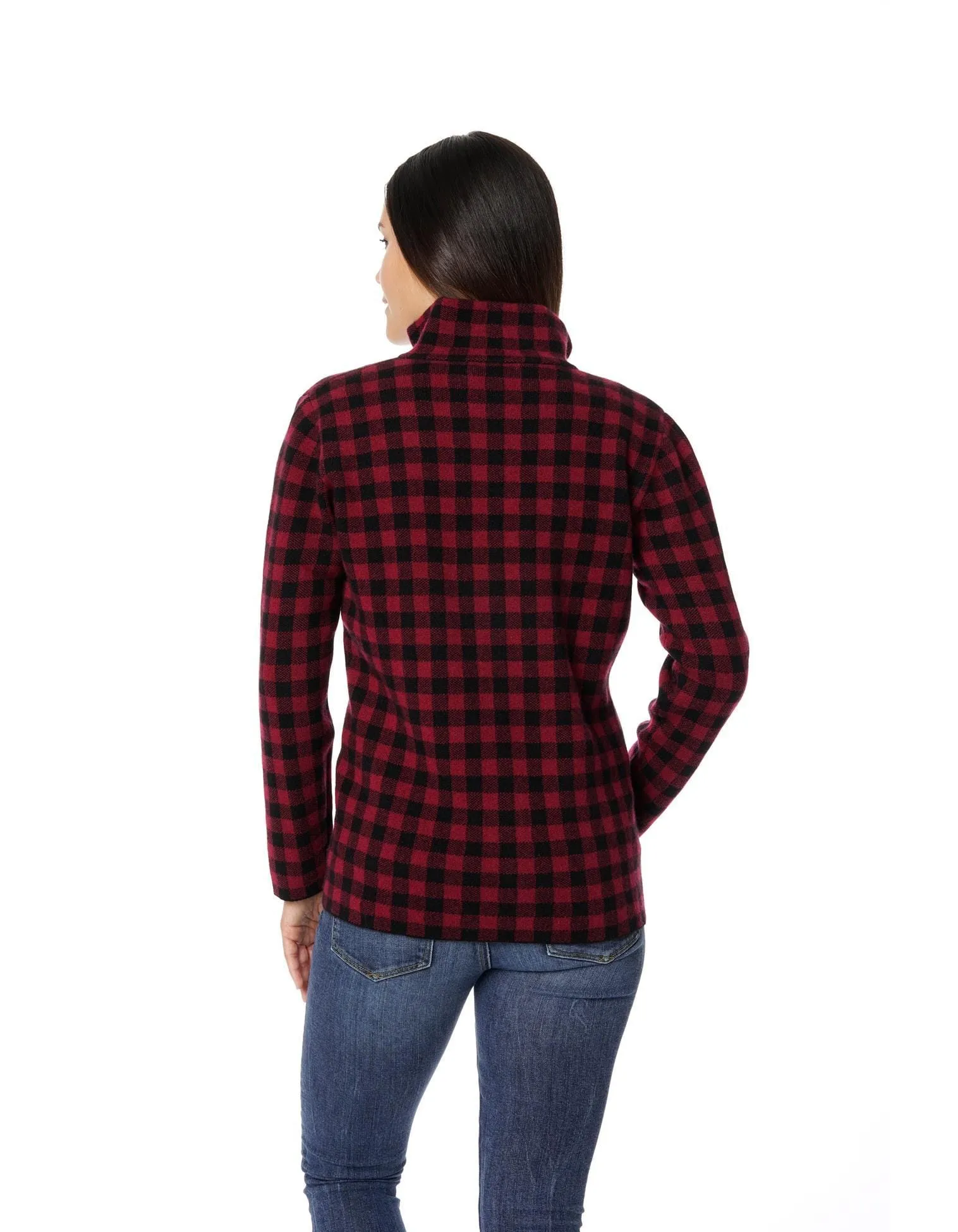 Women's Buffalo Plaid Logger Jacket Cashmere Sweater