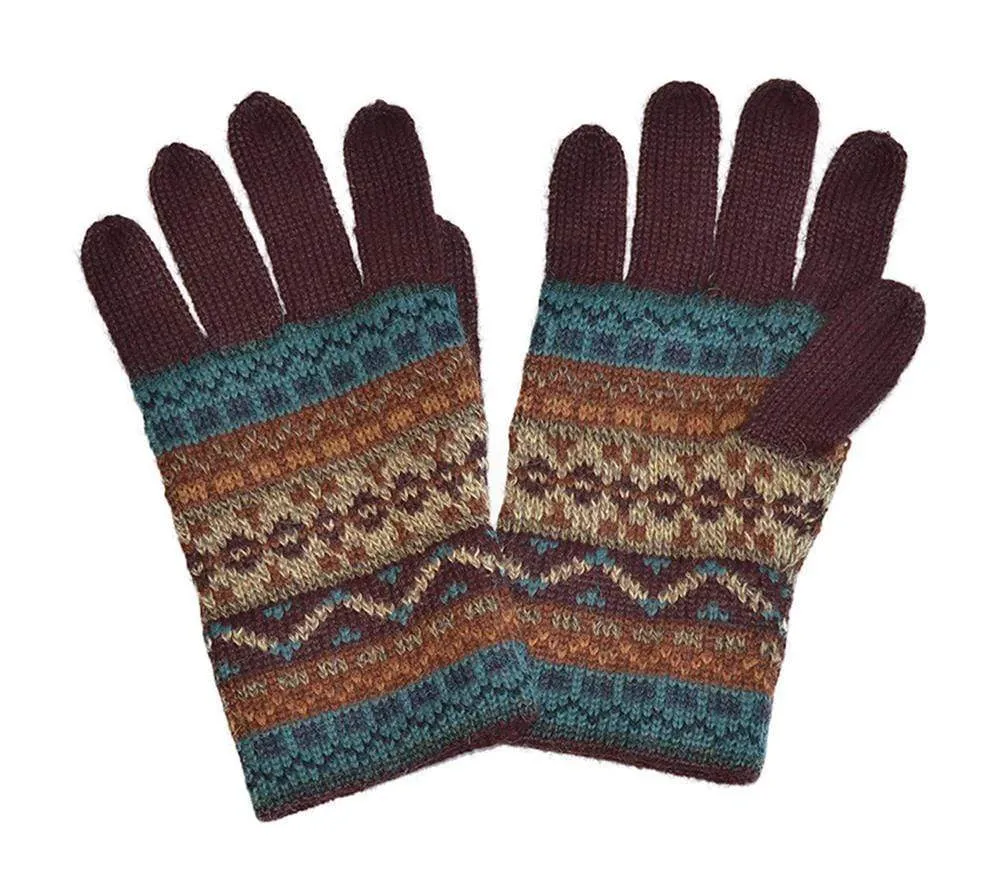 Women's Full-Fingered Alpaca Gloves for Winter