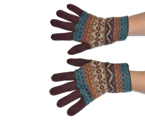 Women's Full-Fingered Alpaca Gloves for Winter