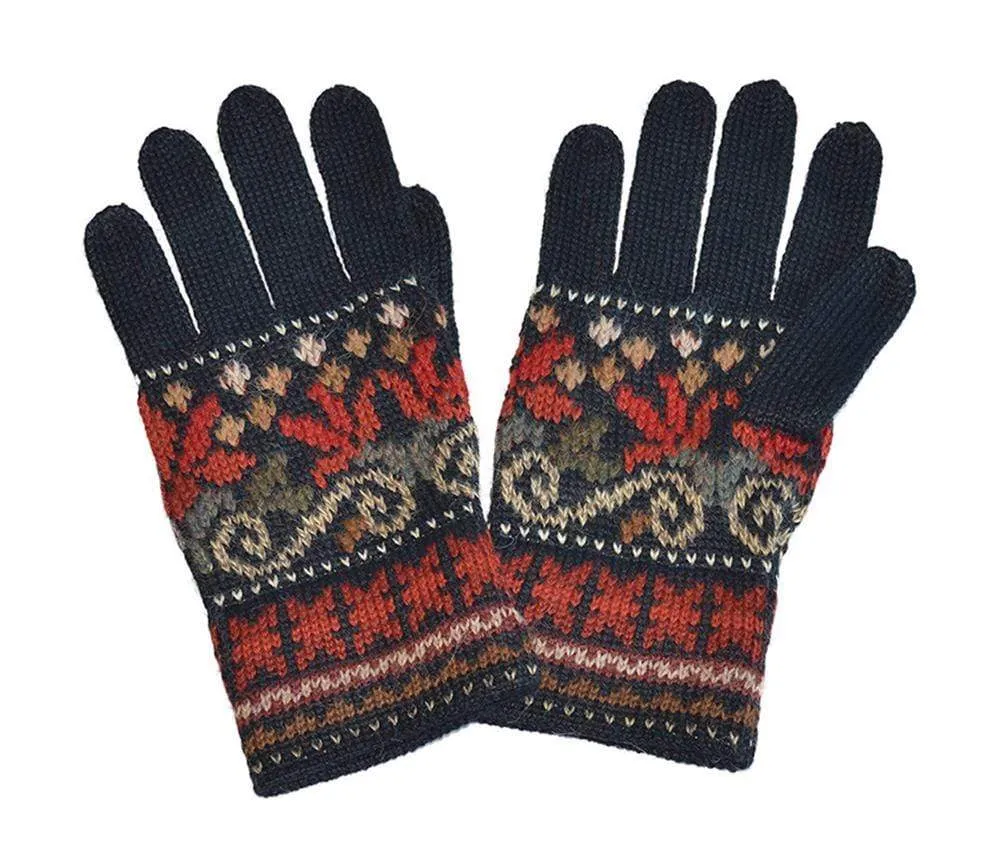 Women's Full-Fingered Alpaca Gloves for Winter