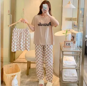 Women's Three-Piece Sleepwear Home Wear Comfortable Pajamas 487914 (0)