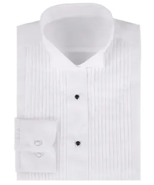 Women's Wing Collar Tuxedo Shirt - 1/4 Inch Pleats