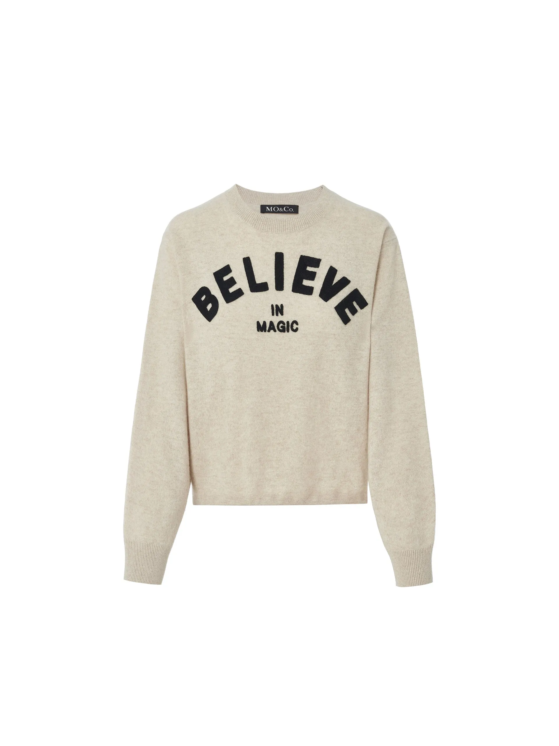 Wool Blend Letter Pattern Pullover