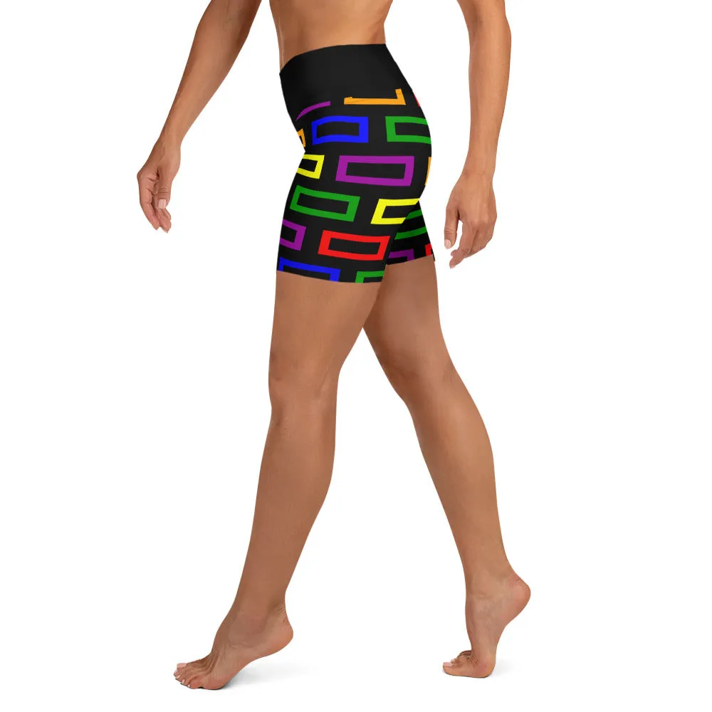 Yoga Shorts Colorful Blocks